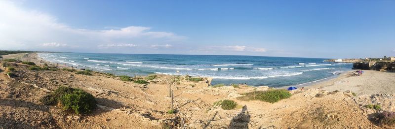 Panoramic view of beach against sky