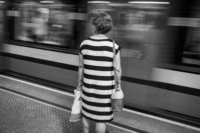 Train on railroad station platform