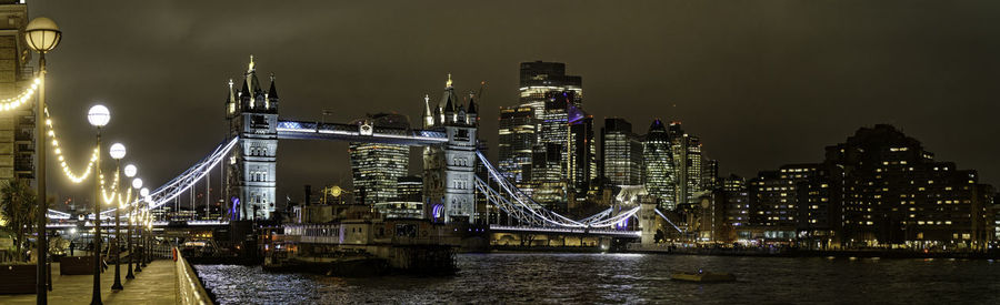 Illuminated city at night