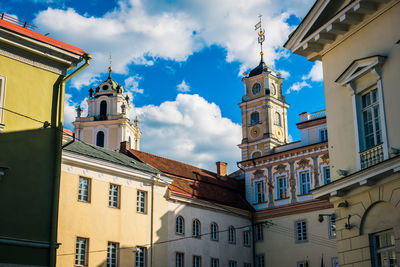 Low angle view of buildings against sky