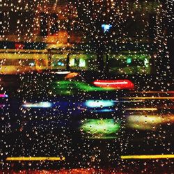 Close-up of water drops on glass