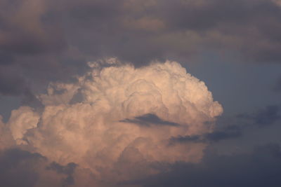 Close-up or front view of black and white clouds under the clear blue sky in rain season , clouds 