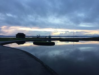 Scenic view of sea against dramatic sky