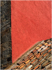 Close-up of red wall