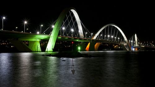 Illuminated city at night