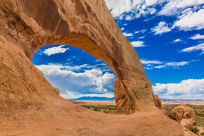 Scenic view of rock formations against sky