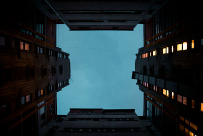 Low angle view of old buildings and sky