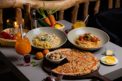 Close-up of food on table