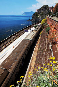 High angle view of sea