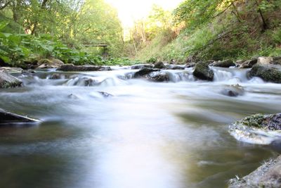 Scenic view of river flowing through rocks