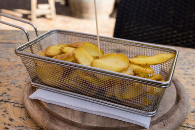 Close-up of food in basket