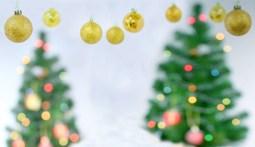 Close-up of christmas decoration hanging on tree