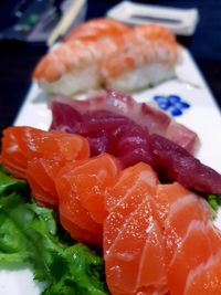 Close-up of sushi on plate