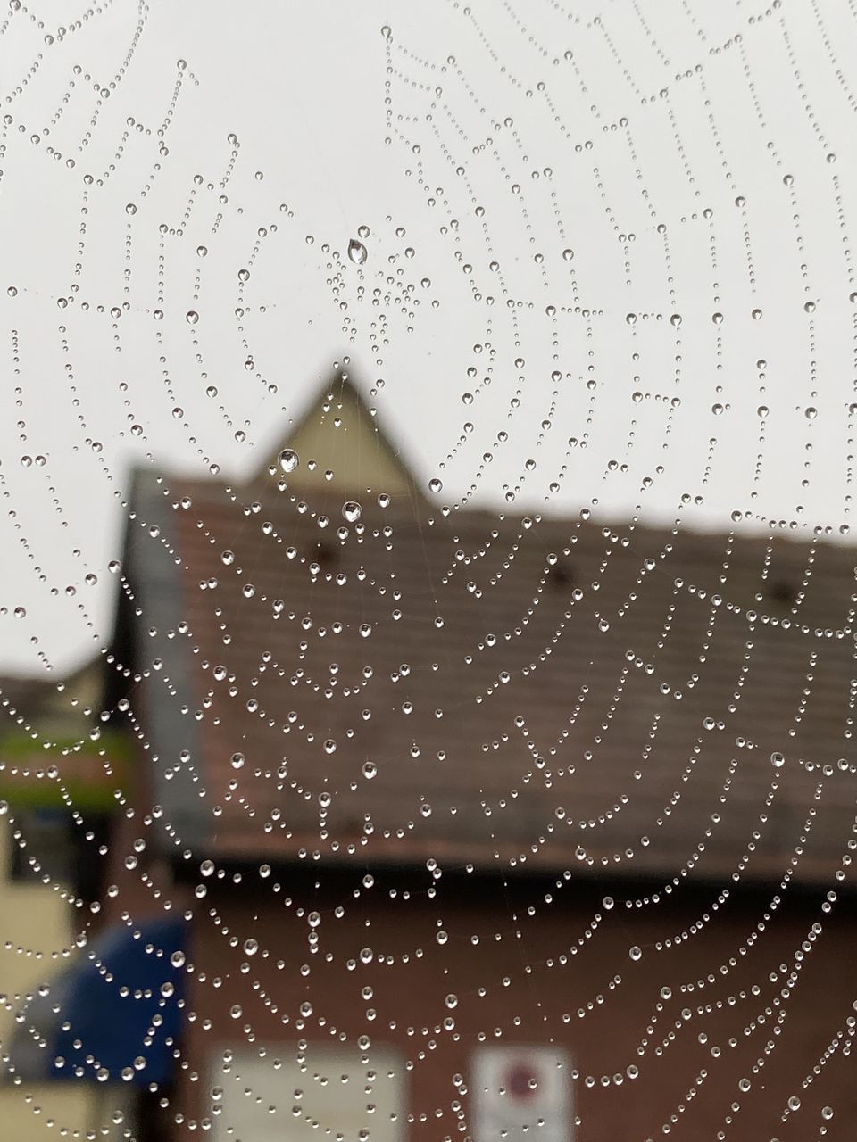 CLOSE-UP OF RAINDROPS ON GLASS