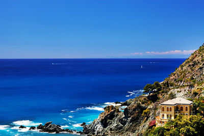 Scenic view of blue sea against sky