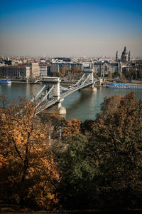 High angle view of bridge over river