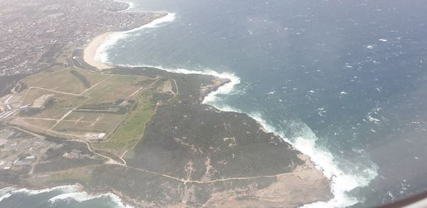 High angle view of beach