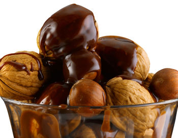 Close-up of ice cream against white background