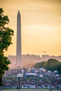 4th of july celebration in washington, d.c., sunset prior to fireworks