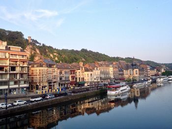 View of town with river in foreground