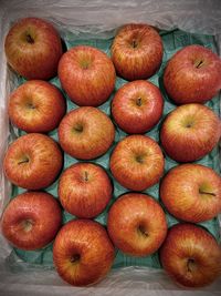 High angle view of apples