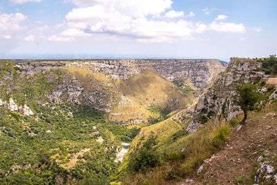 High angle view of landscape against sky