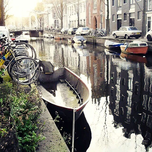 BOATS MOORED IN CANAL