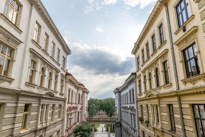 Low angle view of buildings against sky