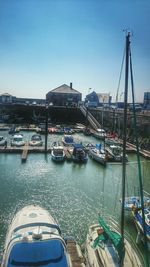 Boats in harbor