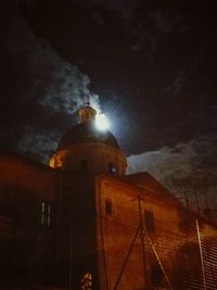 Low angle view of church against sky at night