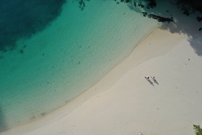 High angle view of beach