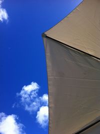 Low angle view of built structure against blue sky