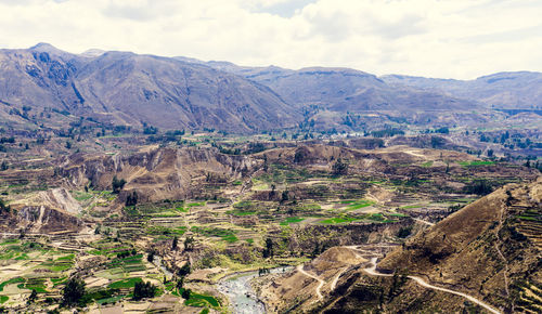 Scenic view of mountains against sky