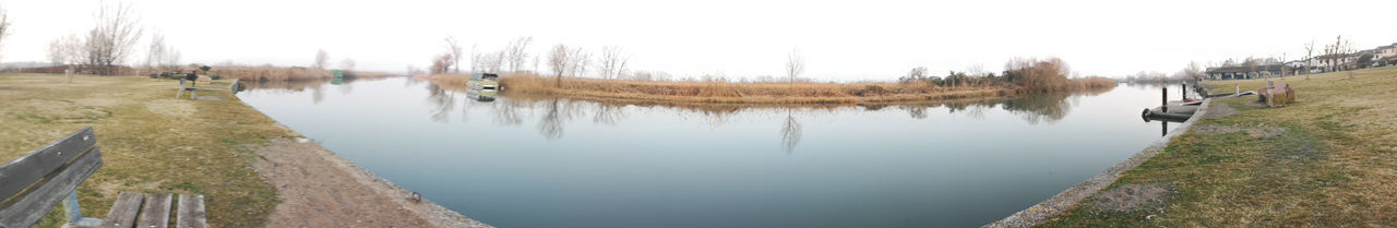 Panoramic view of lake against sky