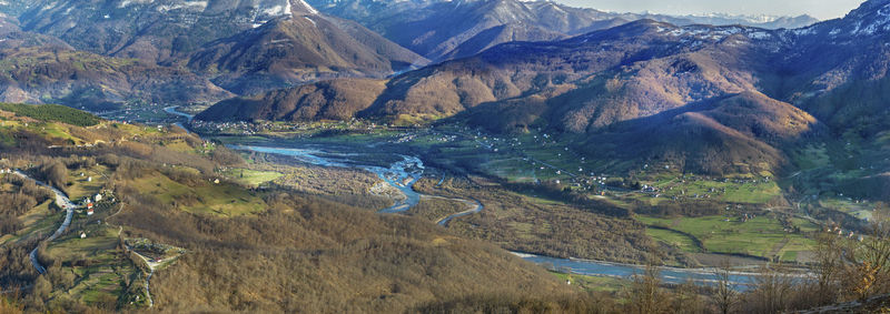 Scenic view of landscape and mountains