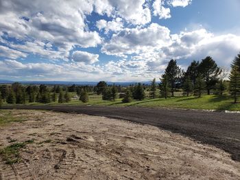 Scenic view of land against sky