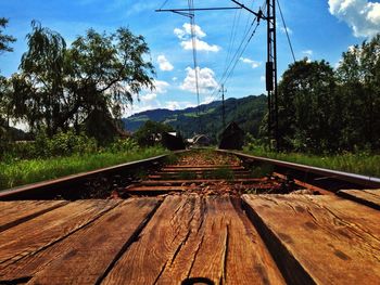 View of railroad track against sky