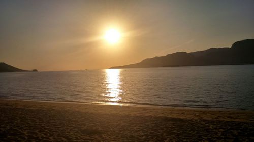 Scenic view of sea at sunset