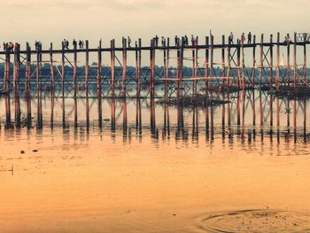 Pier on sea against sky. ubeyn bridge 