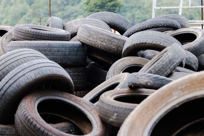 Heap of damaged tires