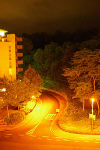 View of illuminated lights at night