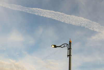 Blue sky and street lamp in nature