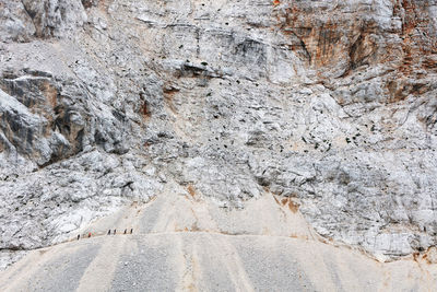 Low angle view of rocky cliff