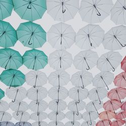 Full frame shot of umbrellas against white background