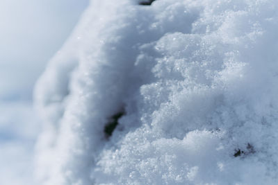 Close-up of ice against sky