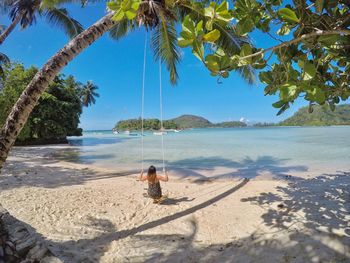 Scenic view of beach against sky