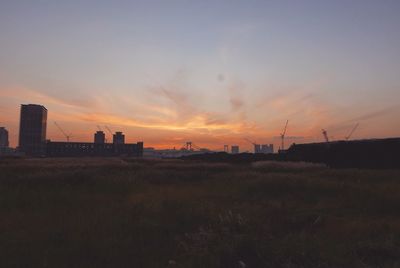 Silhouette of landscape at sunset