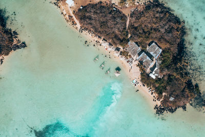 High angle view of beach