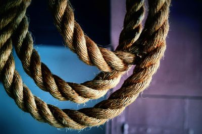 Close-up of ropes against blurred background