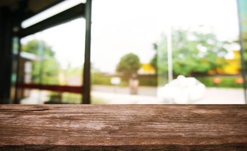 Close-up of empty glass on table